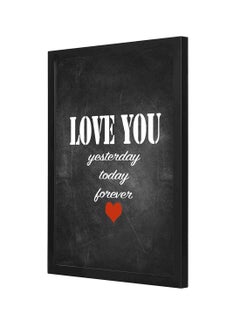 Buy Love You Wooden Frame Wall Art Painting Black/White 33 x 43cm in Saudi Arabia