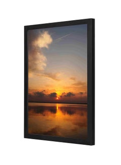 Buy A Beautiful View Of Sunset Wooden Framed Wall Art Painting Multicolour 33x43centimeter in Saudi Arabia