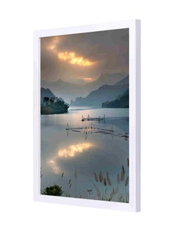 Buy River Between Mountain Modern Wall Art Multicolour 33x43centimeter in Saudi Arabia