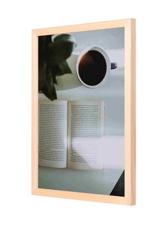 Buy Coffee Cup Wooden Framed Wall Art Painting Multicolour 33 x 43cm in Saudi Arabia