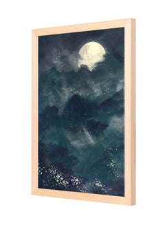 Buy Wooden Frame Starlight Moonlight Wall Art White/Blue 33x43centimeter in Saudi Arabia