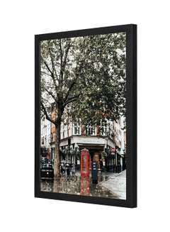 Buy Street Corner View Wooden Frame Wall Art Painting Multicolour 33x43cm in Saudi Arabia