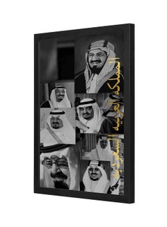 Buy Kings Of Saudi Arabia Wooden Frame Wall Art Painting Multicolour 33x43cm in Saudi Arabia