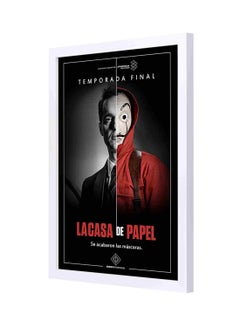 اشتري لوحة فنية لديكور الحائط بإطار خشبي بتصميم شخصية من مسلسل "Lacasa De Papel" أسود 33x43سنتيمتر في السعودية