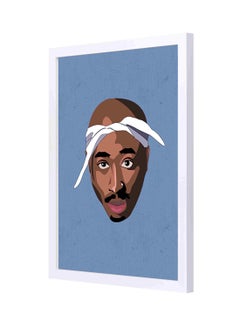 Buy Tupac Wooden Frame Wall Art Blue/Brown 33 x 43cm in Saudi Arabia