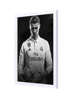 Buy Ronaldo Wooden Framed Wall Art Painting Black/White 33 x 43centimeter in Saudi Arabia