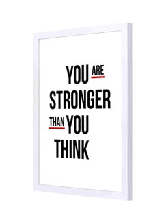 اشتري لوحة فنية بإطار من الخشب مطبوعة بعبارة ’You Are Stronger Than You Think’ أسود/ذهبي 33x43سم في السعودية