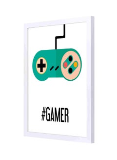 اشتري لوحة فنية بتصميم يحمل كلمة "Gamer" بإطار خشبي متعدد الألوان 33x43سم في السعودية