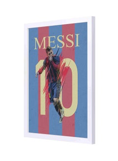 Buy Messi Number 10 Wooden Frame Wall Art Painting Multicolour 33x43centimeter in Saudi Arabia