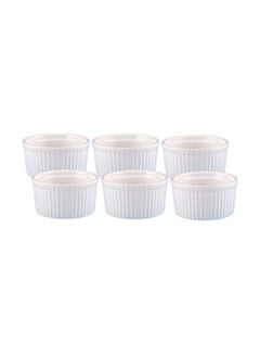 Buy 6-Piece Ceramic Ramekin Set White in Saudi Arabia