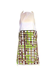 Buy Cotton Apron White/ Green/ Brown 90x64cm in Egypt