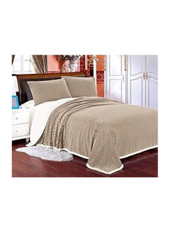 Buy Cotton Blanket Brown/Cream King in UAE