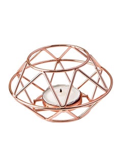 Buy Geometric Design Candle Holder Gold 4x2.125inch in UAE
