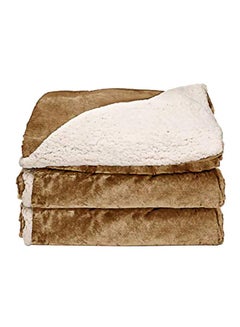 Buy 3-Piece Electric Throw Blanket Set Polyester Brown/White 50x60inch in UAE
