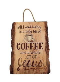 Buy Coffee Wall Hanging Wooden Sign Board Brown 40x30centimeter in UAE