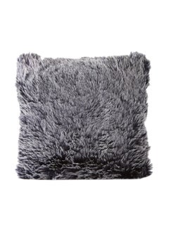 Buy Faux Sheep Skin cushion polyester Dyed Black/white 45x45cm in Saudi Arabia