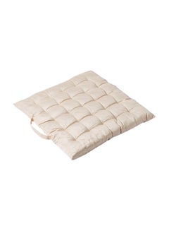 Buy Dupioni Floor Cushion polyester Beige 60x60cm in Saudi Arabia