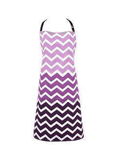 Buy Cotton Kitchen Apron With Pocket Purple/White/Black 32x28x0.2inch in Egypt