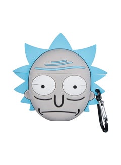 Buy Grey Man Rick Cartoon Case Cover For Apple AirPods Pro Grey/Blue in UAE
