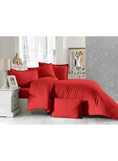 Buy 6-Piece Comforter Set Cotton Red in UAE