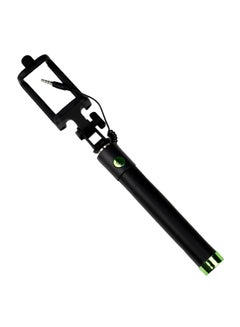 Buy Wired Selfie Stick Black/Green in Saudi Arabia