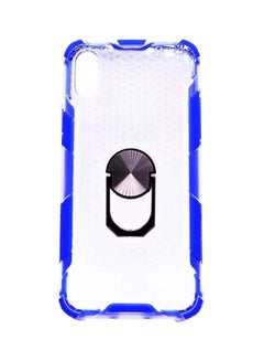 Buy Transparent Case Cover With Ring Holder For iPhone X/XS Blue in UAE
