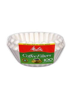 Buy 100-Piece Basket Coffee Filters white 6x6x3inch in Saudi Arabia