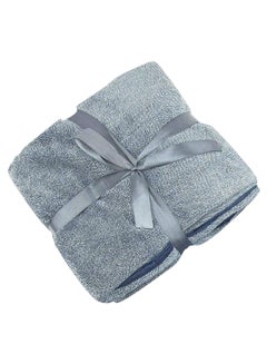 Buy Reversible Ultra Plush Blanket fabric Grey/Blue 45 x 60inch in UAE