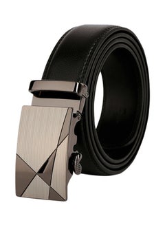 Buy Leather Rachet Belt Black in UAE