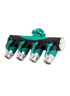 اشتري 4 Way Watering Hose Splitter Green/Black في السعودية