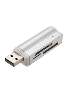 Buy Mini Portable USB 2.0 Card Reader For SD/SD/TF/MS Duo/Micro MS(M2)/Ms Pro Duo Silver in UAE