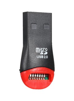 اشتري قارئ بطاقات TF صغير ومحمول بمنفذ USB 2.0 أسود/أحمر في السعودية