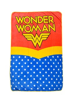 Buy Wonder Women Design Flannel Blanket polyester Multicolour 160x220cm in UAE