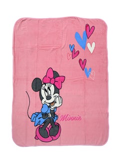 Buy Minnie Mouse  Design Coral Fleece Blanket polyester Pink 120x140cm in Saudi Arabia