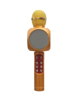 Buy Wireless Bluetooth Karaoke Microphone WS-1816 Brown/Gold in Saudi Arabia