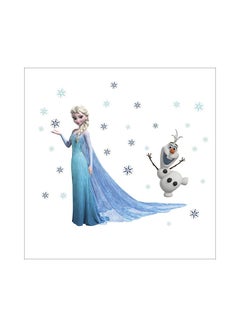 Buy Frozen Elsa and Olaf 3D Wall Sticker Blue/White 78x65centimeter in Saudi Arabia