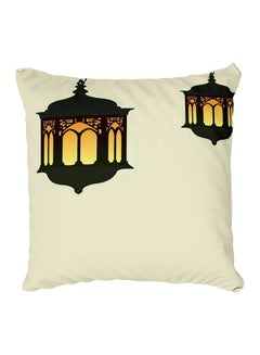 Buy Decorative Printed Pillow Cover White/Black/Gold in Egypt