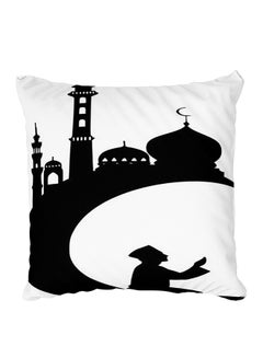 Buy Decorative Printed Pillow Cover White/Black in Egypt