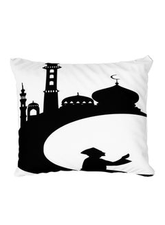 Buy Decorative Printed Pillow Cover White/Black in Egypt