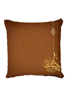 اشتري Decorative Printed Pillow Cover بوليستر بني في مصر