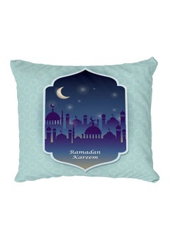 Buy Decorative Printed Pillow Cover Light Blue in Egypt