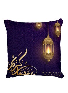 Buy Decorative Printed Pillow Cover Blue/Gold in Egypt