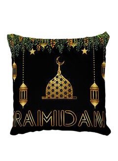 Buy Decorative Printed Pillow Cover Black in Egypt