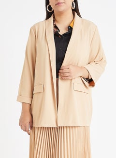 Buy New Rio 3/4 Sleeve Blazer Beige in UAE