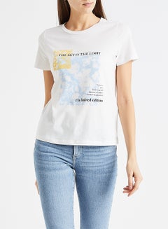 Buy Front Graphic Print T-Shirt White in UAE