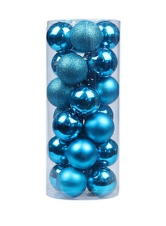Buy 24-Piece Tree Decor Ball Set Blue 4centimeter in UAE