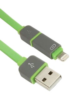 Buy 2-In-1 Data Charge High Speed Cable Green/Grey in UAE