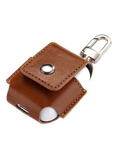 Buy Protective Case Cover For Apple AirPods With Hook Brown in Saudi Arabia