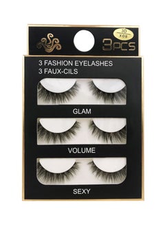 Buy 3-Pairs 3D Mink False Eyelashes Black in Egypt