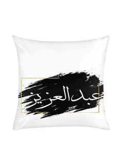 Buy Printed Cushion Cover White/Black 40 x 40centimeter in Saudi Arabia